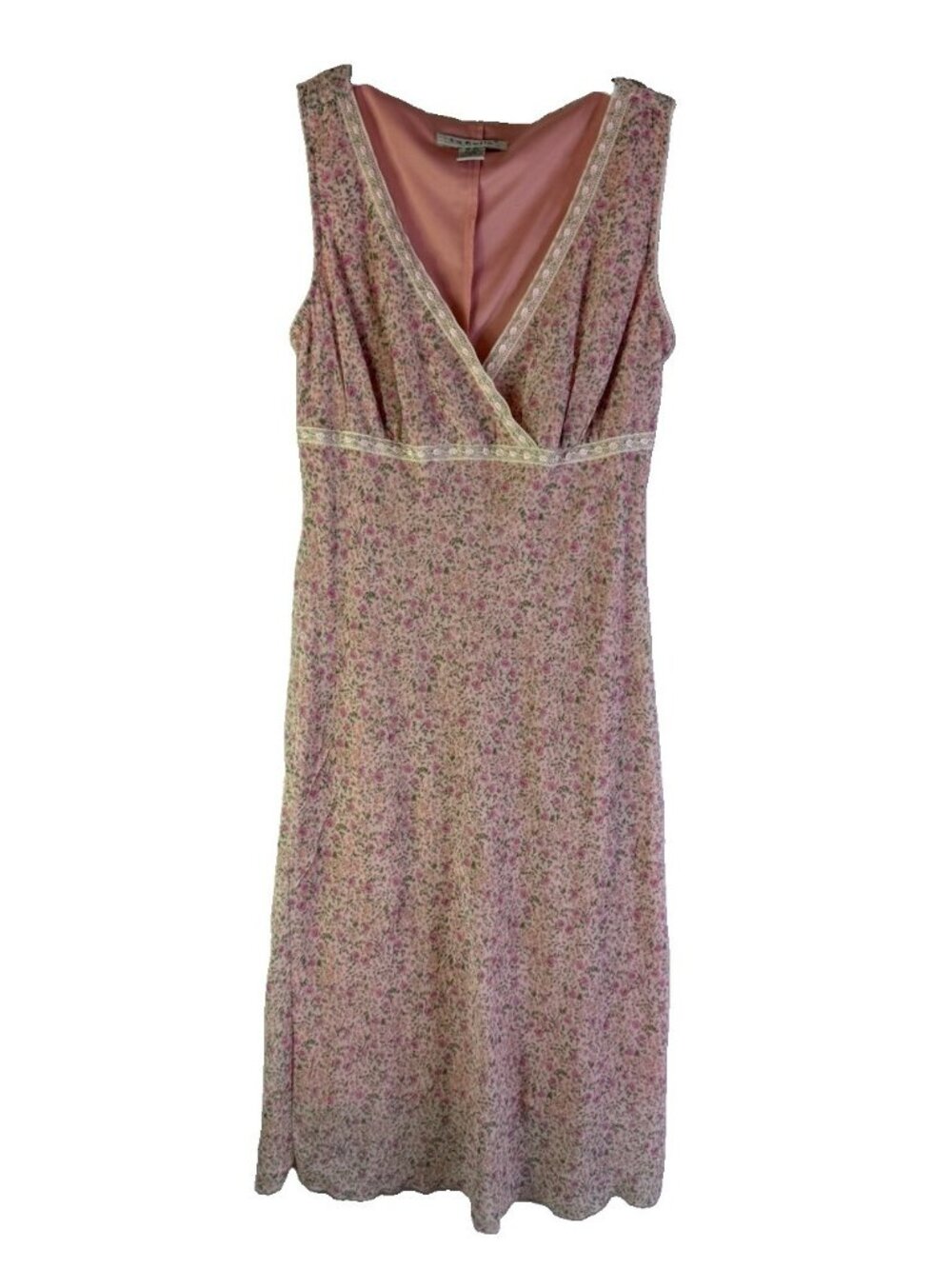Vintage Y2K Baby Doll Dress Pink Floral Lace Slip Fairy Dainty Cottagecore